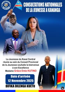 Kasaï Central : La Ministre Nationale de la Jeunesse annoncée Kananga