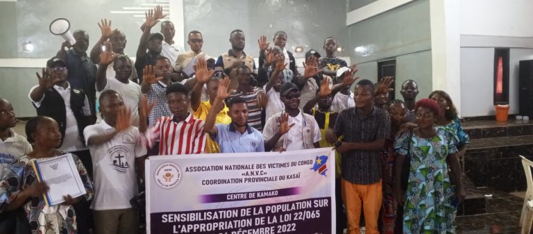 Kasaï : Plus de 1 600 victimes sensibilisées sur la loi Fonarev pour la réparation et l’indemnisation à Kamako