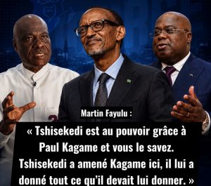 RDC : Martin Fayulu accuse Félix Tshisekedi d’être arrivé au pouvoir grâce à Paul Kagame