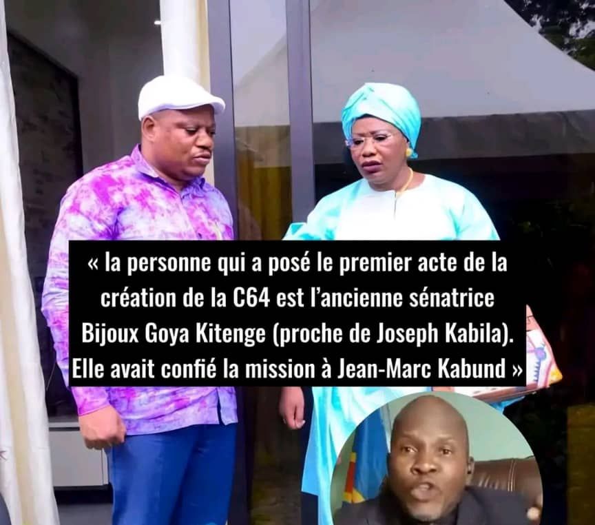 RDC : Alain Bolodjwa affirme que Bijoux Goya Kitenge est à l&rsquo;origine de la création de la C64
