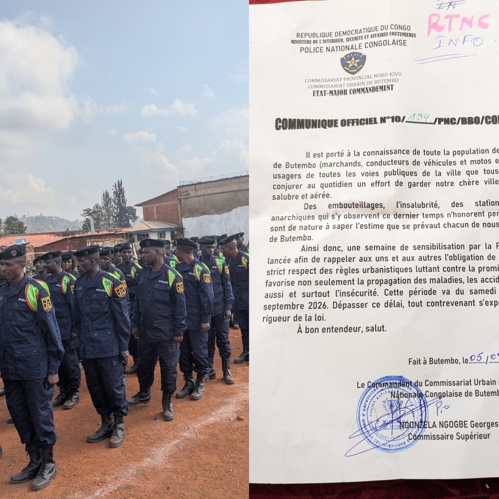 Butembo : La police accorde une semaine de sensibilisation avant de traquer les encombrements sur les voies publiques